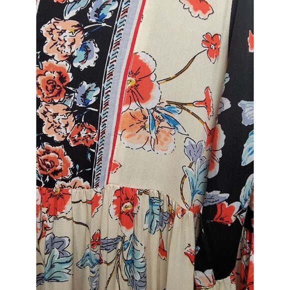 Anthropologie Patrons of Peace Size Medium‎ Black Red Floral Tunic Dress Boho - Picture 6 of 6